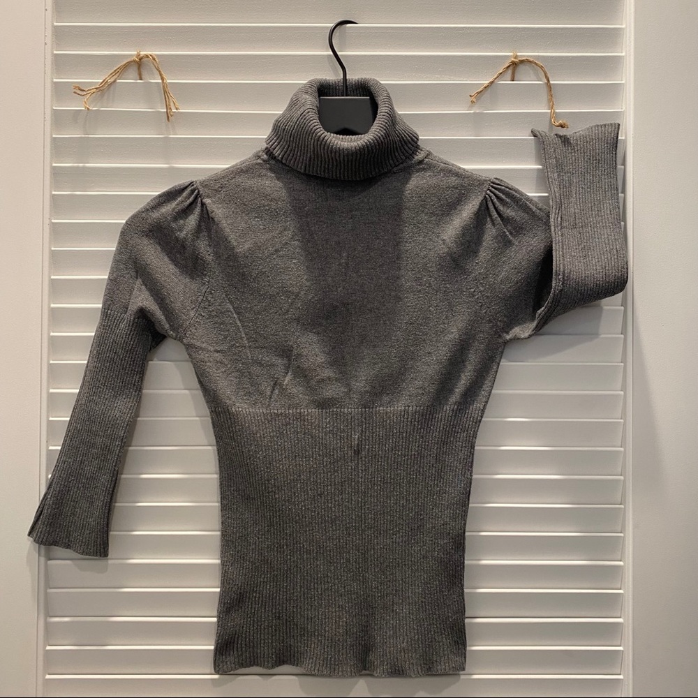Grey Slim Fitted Turtleneck